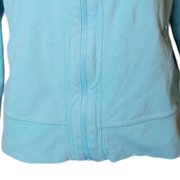 T by Talbots Jacket Zip Up Mock Neck Zipper Pockets Light Blue Size Petite Large - Picture 5 of 8